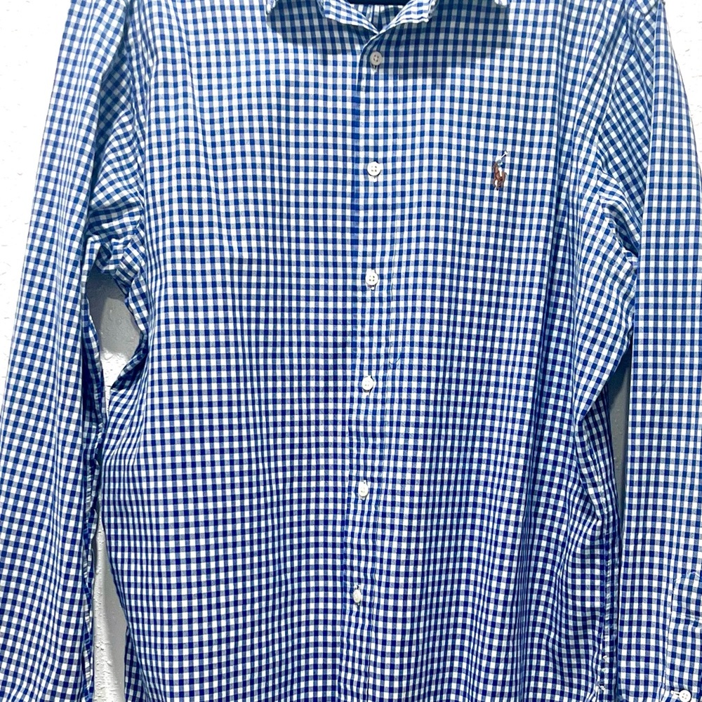 Ralph Lauren Classic Fit blue Gingham Shirt XL - Picture 3 of 8